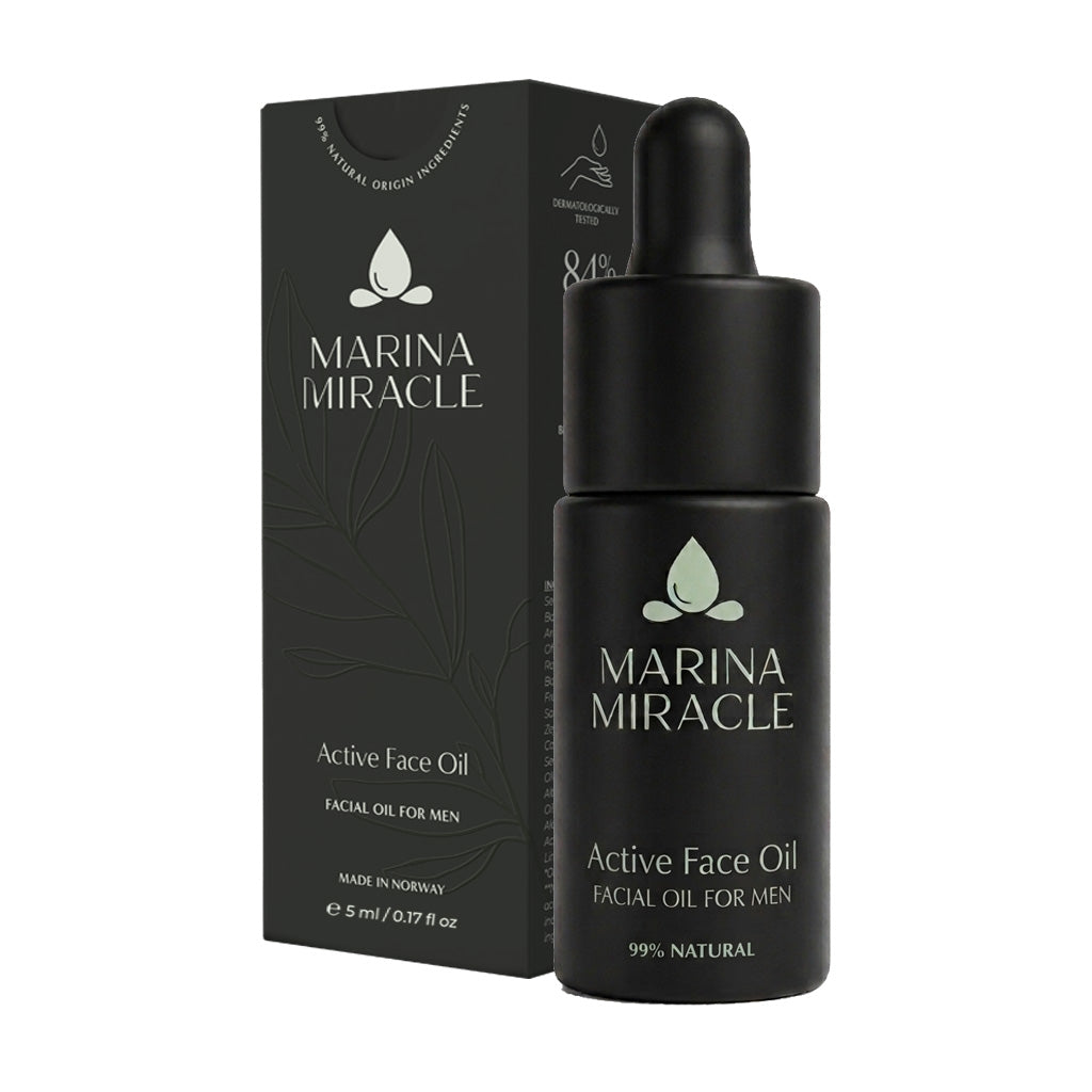 marina miracle active face oil 5ml liten flaske med dropper