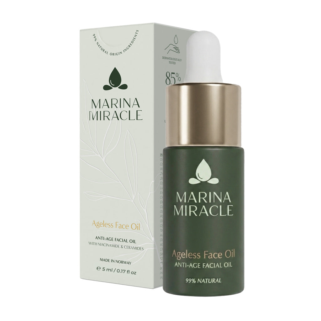 Ageless Face Oil er en økologisk ansiktsolje for tørr og moden hud som gir masse næring og fuktighet igjennom hele dagen.